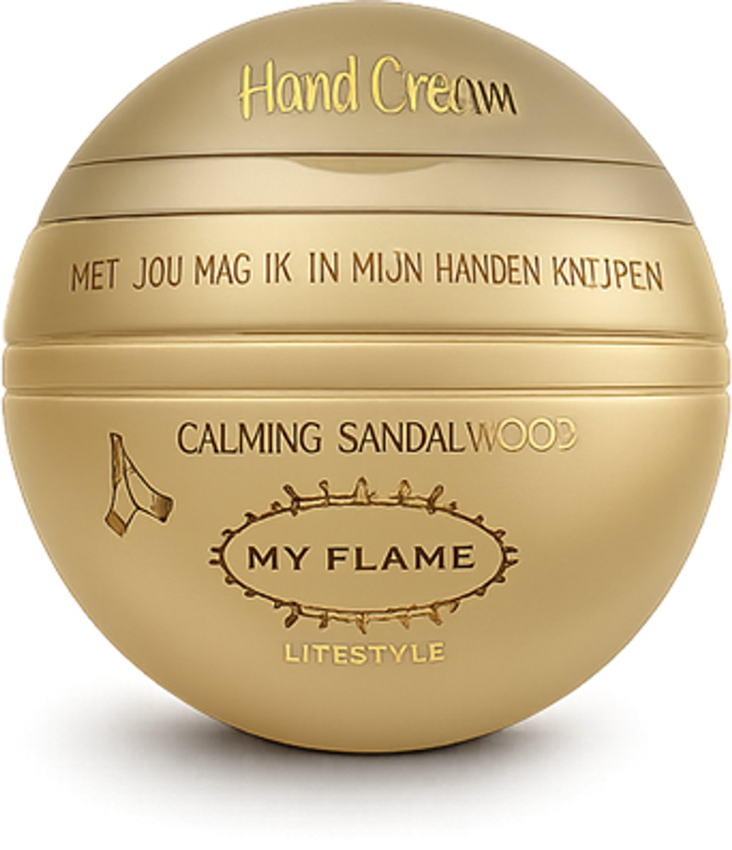 MY FLAME - Handcrème - MET JOU MAG IK IN MIJN HANDEN KNIJPEN - Geur: Calming Sandalwood - Afmetingen: 8x8x3 cm - Inhoud: 50 ml