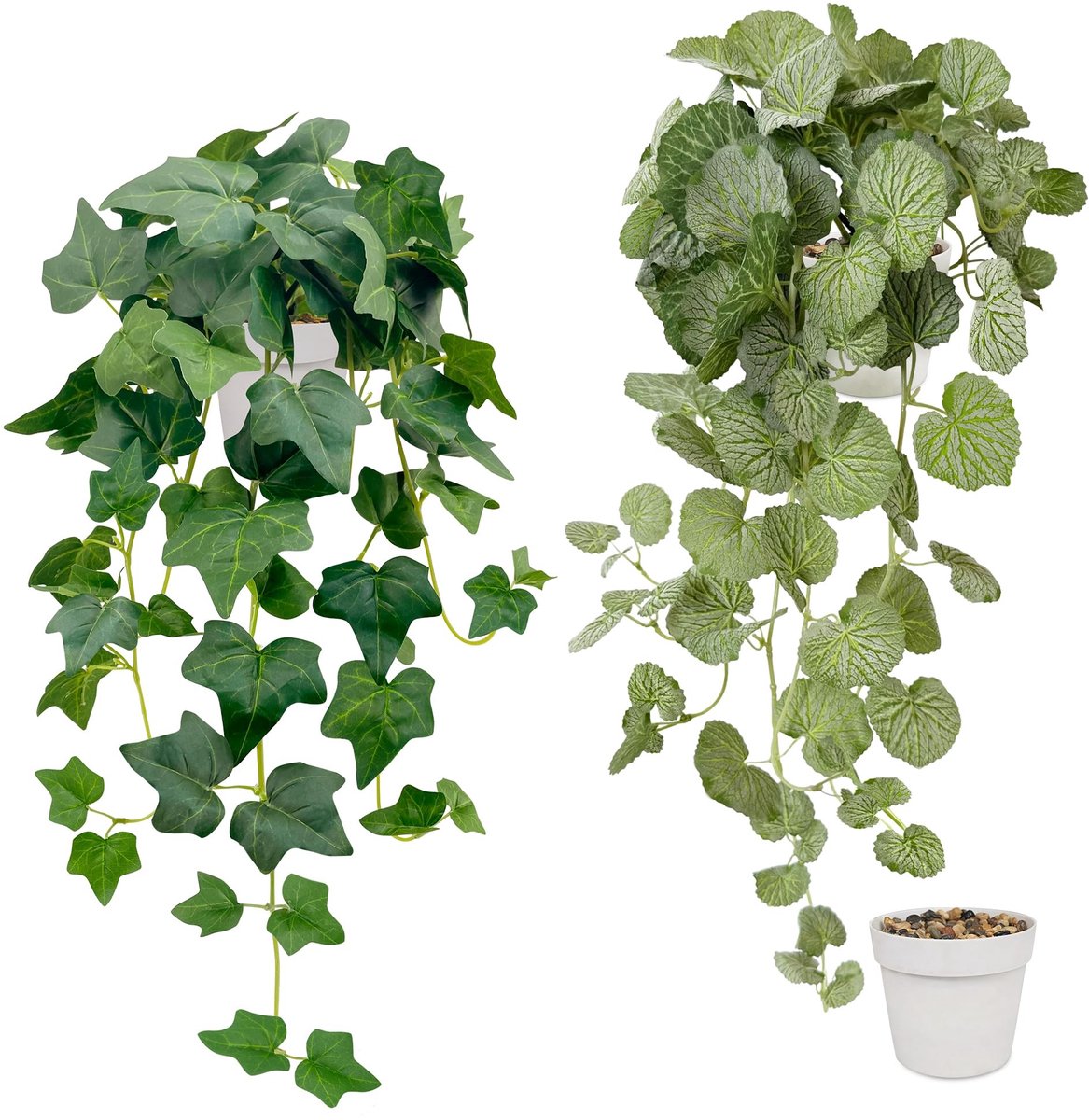 Omgoods - Set van 2 Kunstplanten in Pot voor Decoratie