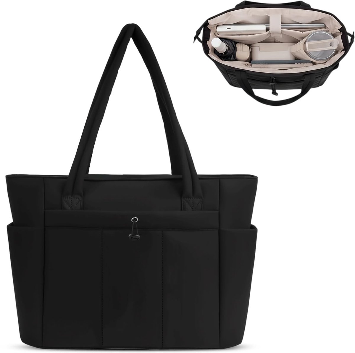 Omgoods - Grote Waterdichte Nylon Shopper met 8 Vakjes en Laptop Compartment