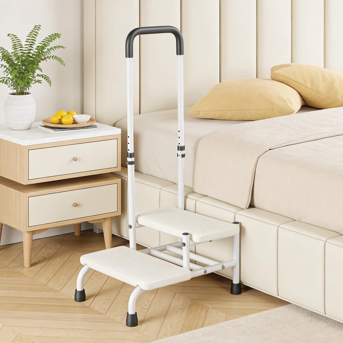 Omgoods - Mobiele Veiligheid Stap voor Senioren - Hoogte Verstelbaar met Antislip Handgrepen