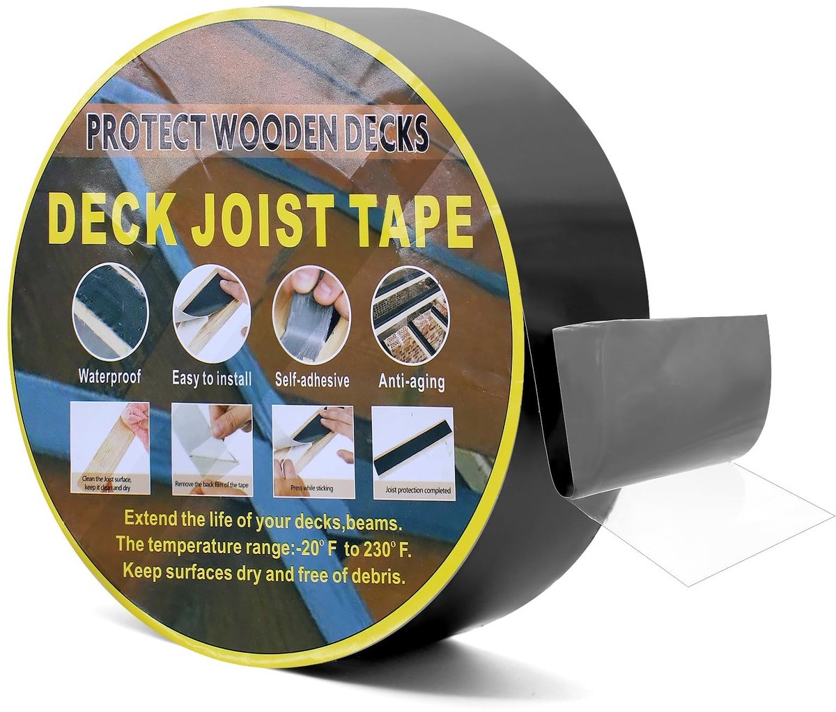 Omgoods - 15 m Waterproof Butyl Tape - 50 mm - Zwart - Zelfklevende Reparatietape
