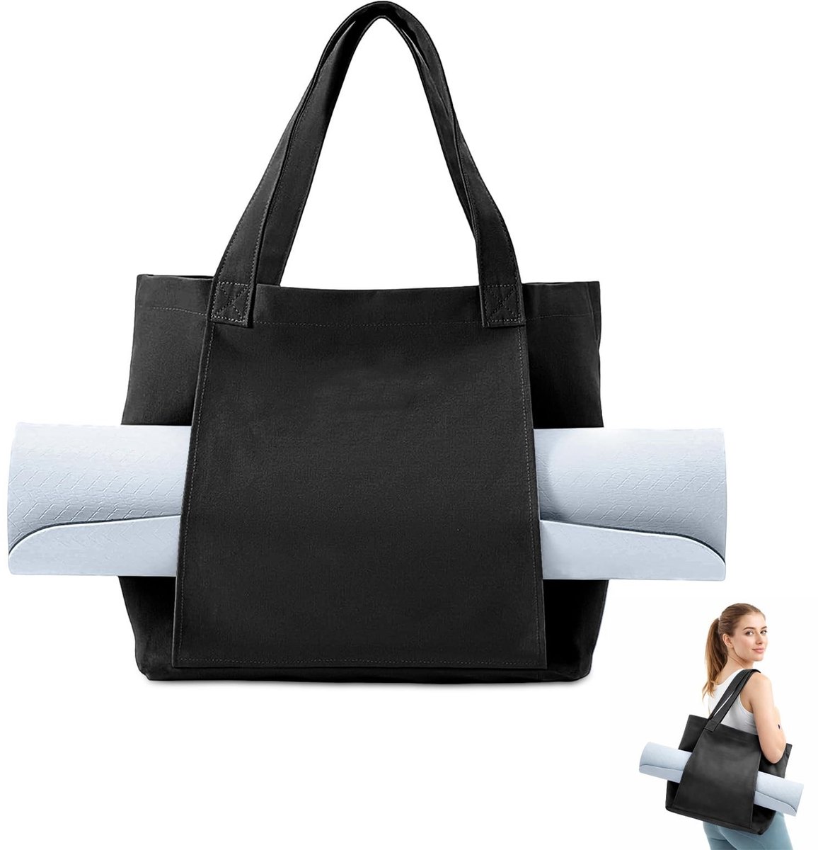 Omgoods - Grote Yogatas voor Dames - Open Sporttas voor Mat en Accessoires