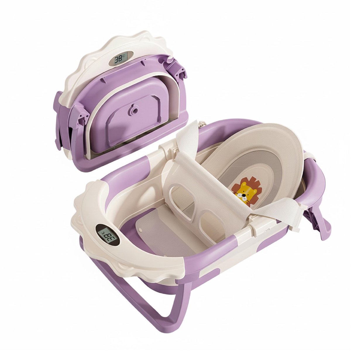 Omgoods - Vouwbare XXL Babybad met Kussen en Thermometer