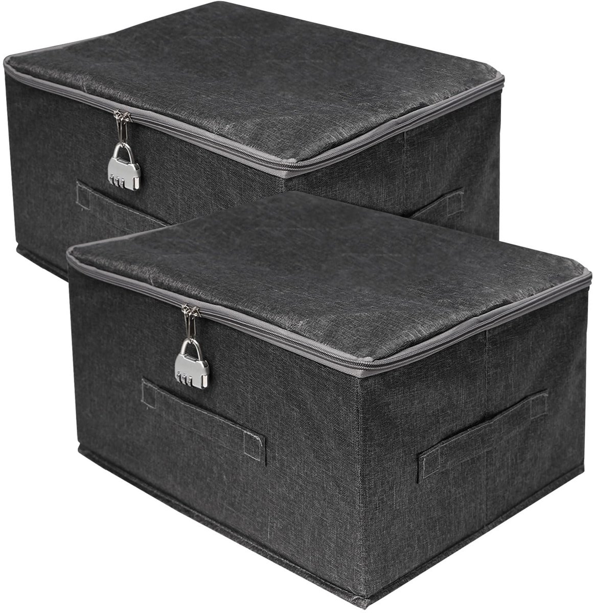 Omgoods - 2 Stuks Afsluitbare Opbergdozen met Cijferslot - 40 x 30 x 21 cm
