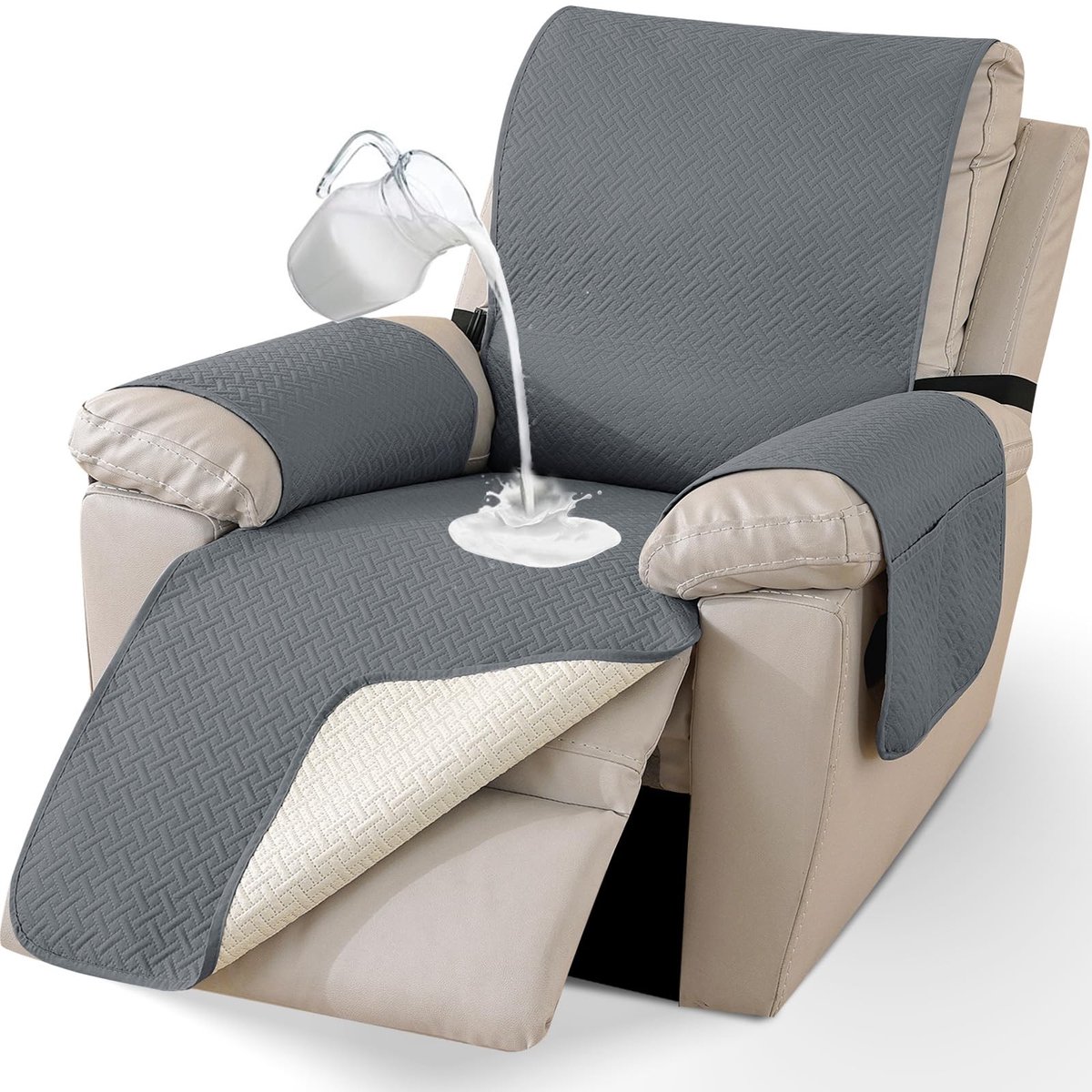 Omgoods - Universele Waterdichte Stoelhoes voor Relaxstoelen in Donkergrijs