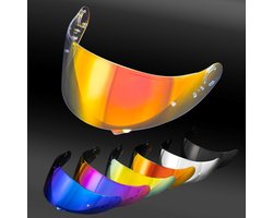 Helmvizier voor Shoei GT Air, GT Air 2, Neotec en CNS-1 - Getinte Vervangingsvizier met UV-bescherming voor Motorrijders, Transparant Rood