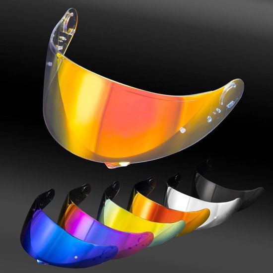 Helmvizier voor Shoei GT Air, GT Air 2, Neotec en CNS-1 - Getinte Vervangingsvizier met UV-bescherming voor Motorrijders, Transparant Rood