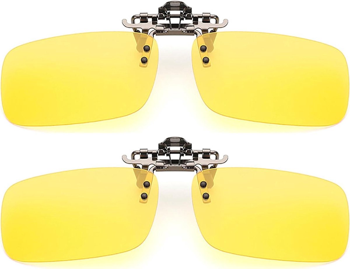 Clip-on Zonnebril - Opzet Zonnebril - Veilig Rijden - Polariserende Lens - UV400 Bescherming - Geel