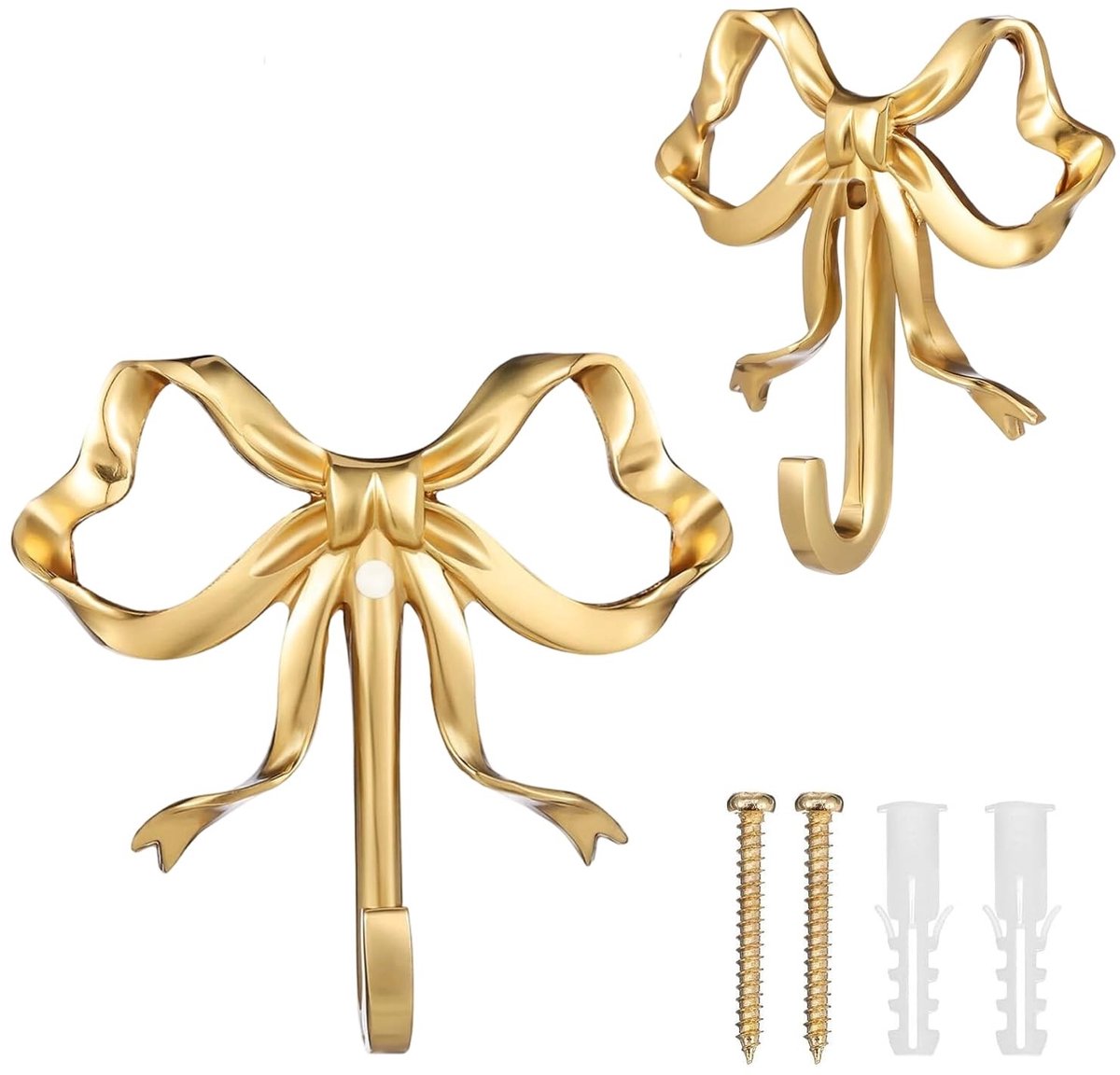 Omgoods - Set van 2 Decoratieve Gordijnhaken van Metaal - Goudkleurig