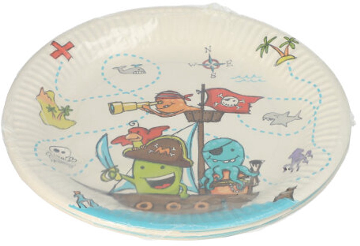 20x 10 Borden karton rond Ø 23 cm Pirate Crew