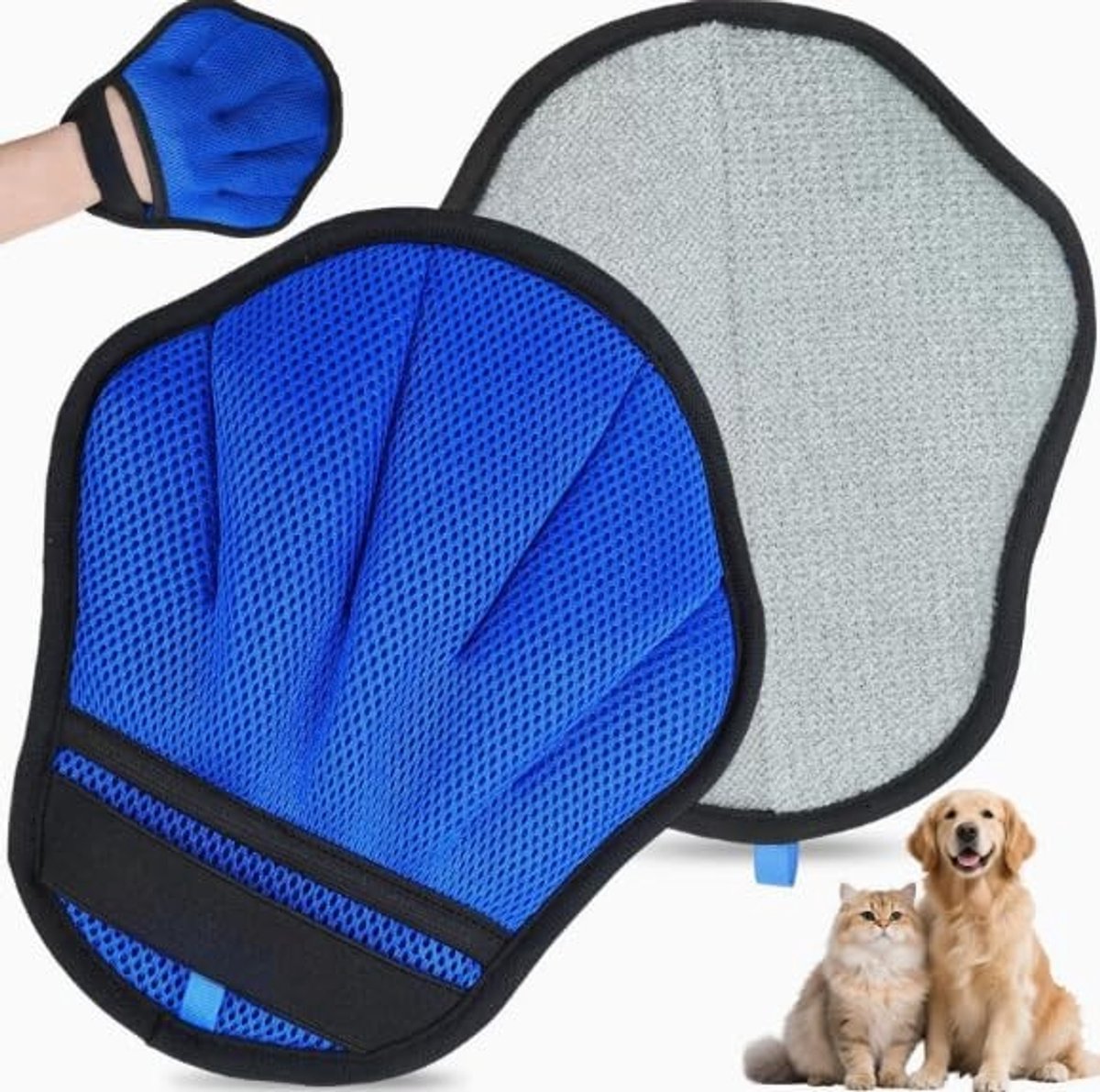 Omgoods - Set van 2 Dierenhaar Verwijderhandschoenen voor Honden en Katten