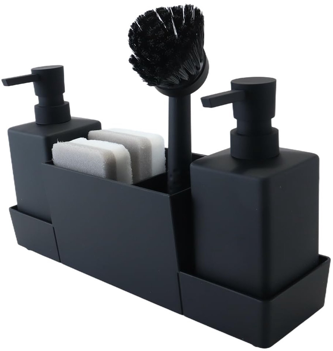 Omgoods - 4-in-1 Zeepdispenser met Sponshouder en Afwasborstel
