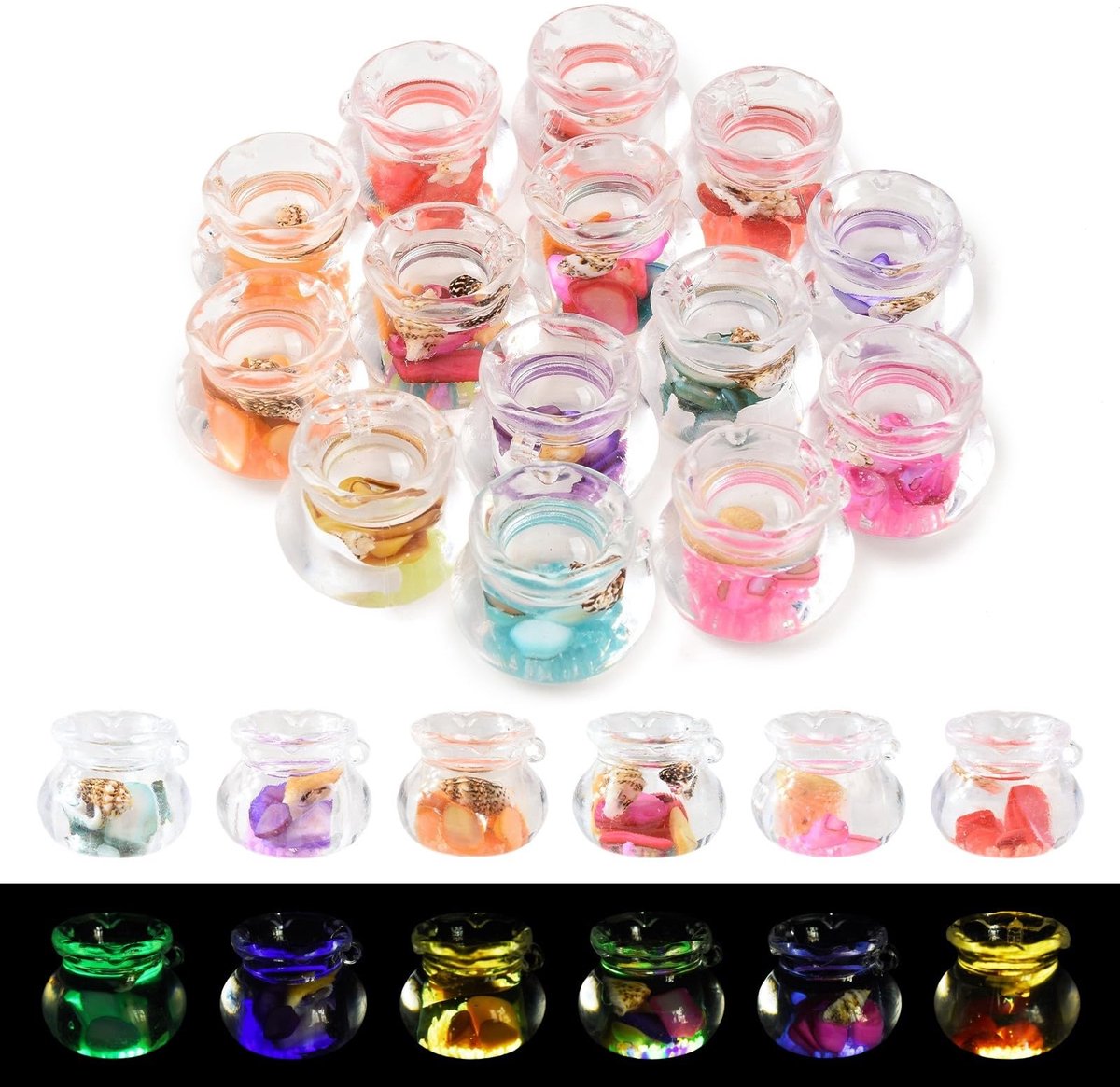 Omgoods - Set van 40 Luminous Acrylic Aquarium Figurines voor Decoratie
