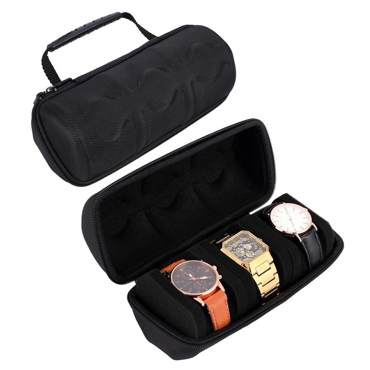 Omgoods - Set van 2 Horlogedozen met Afneembaar Kussen voor Heren