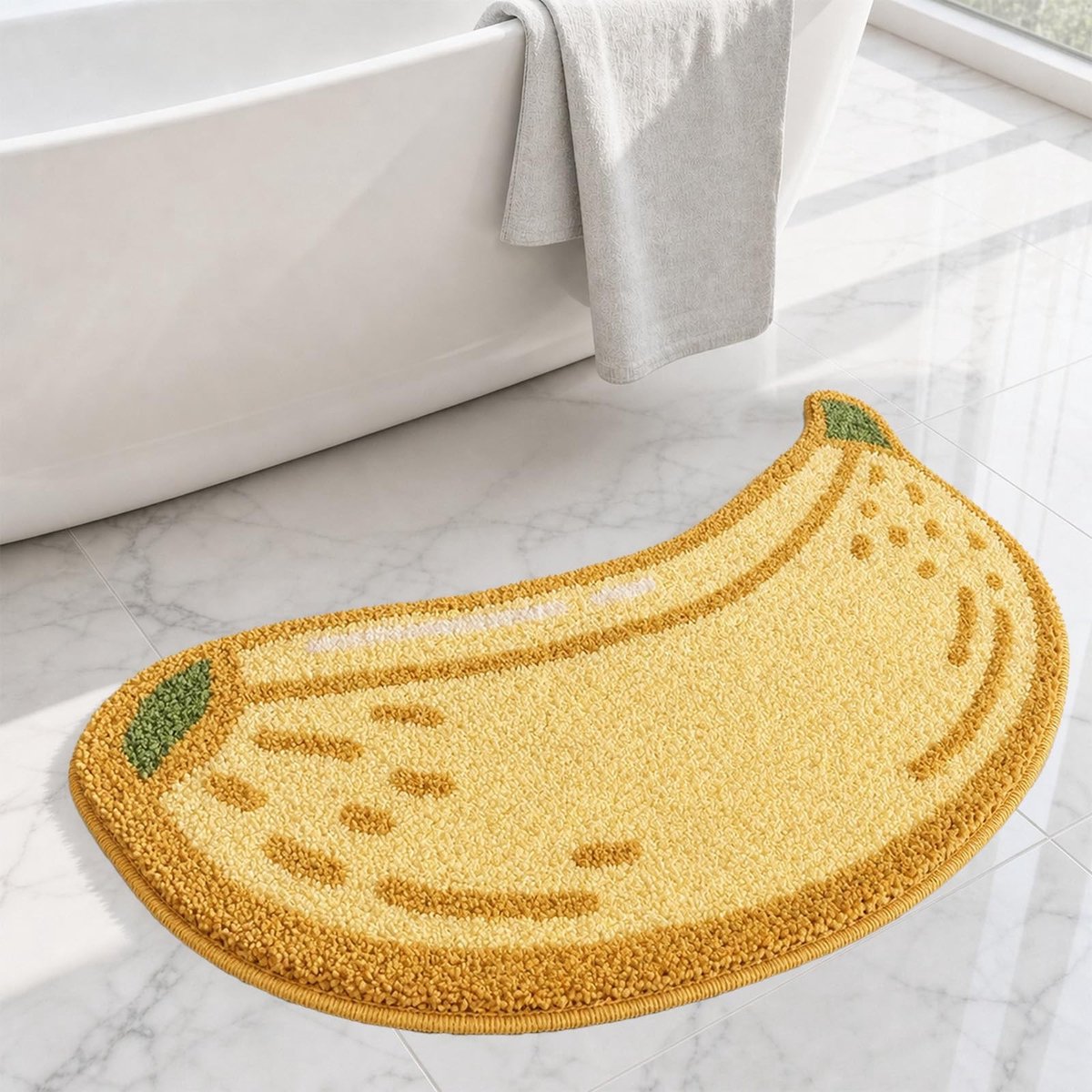 Omgoods - Antislip Badkamertapijt met Bladpatroon, 50 x 80 cm