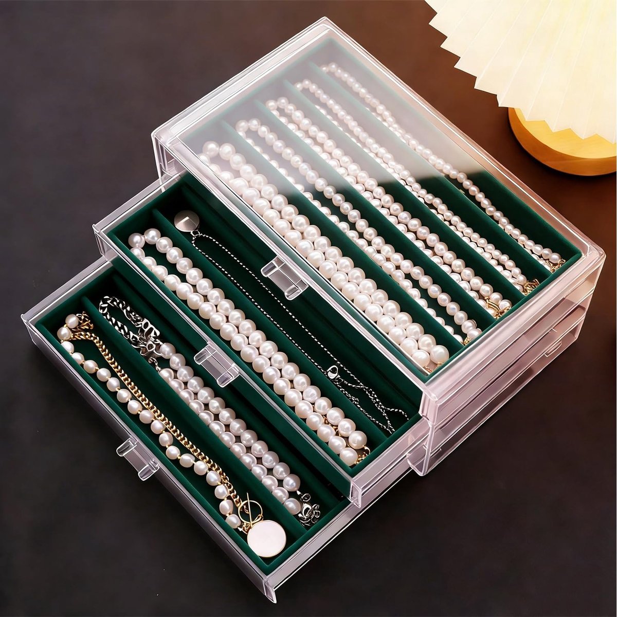 Omgoods - Acryl Organizer voor Kettingen met 3 Lades