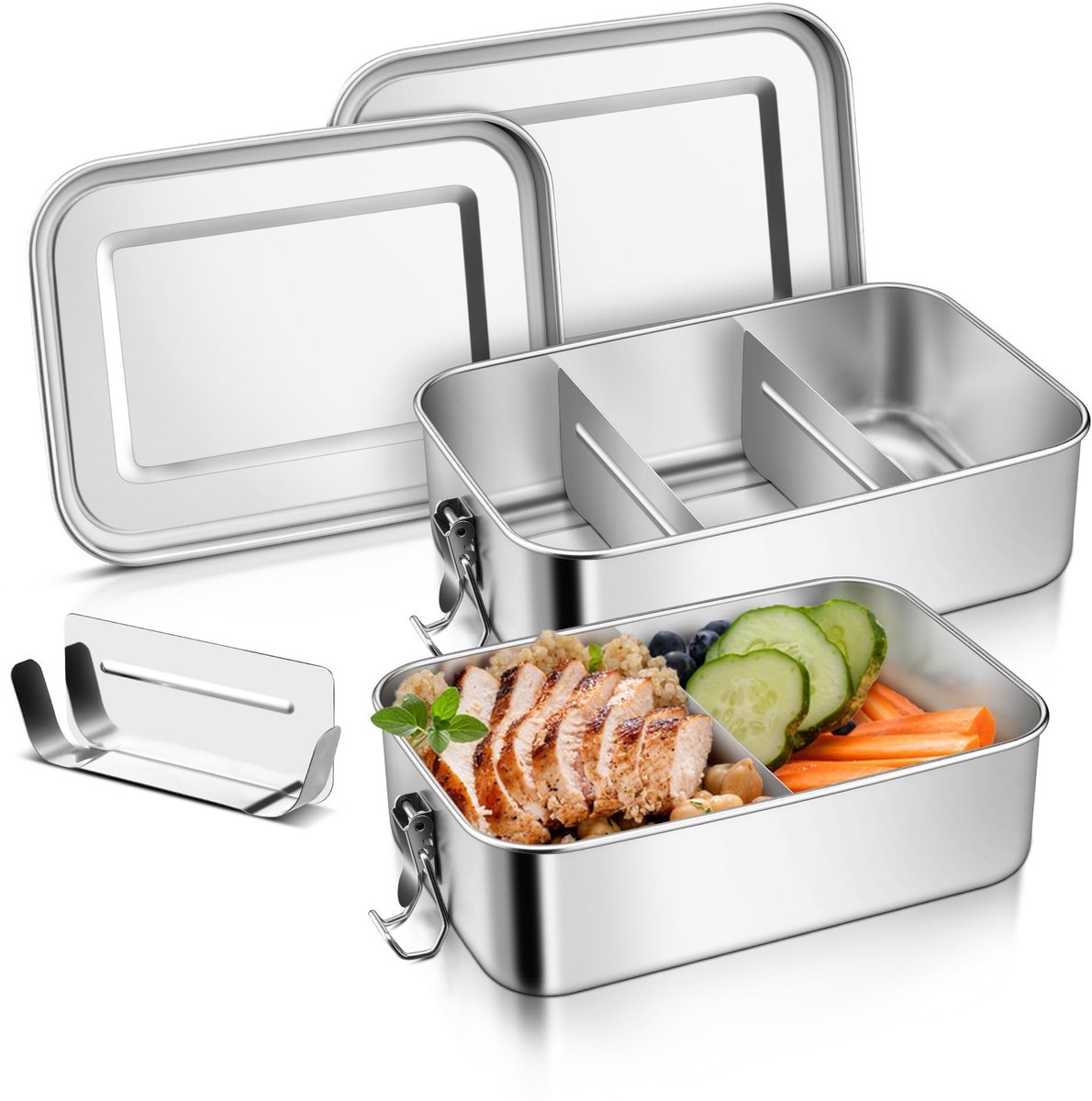 Omgoods - Brooddozen met Compartimenten - Set van 2, 2800 ml