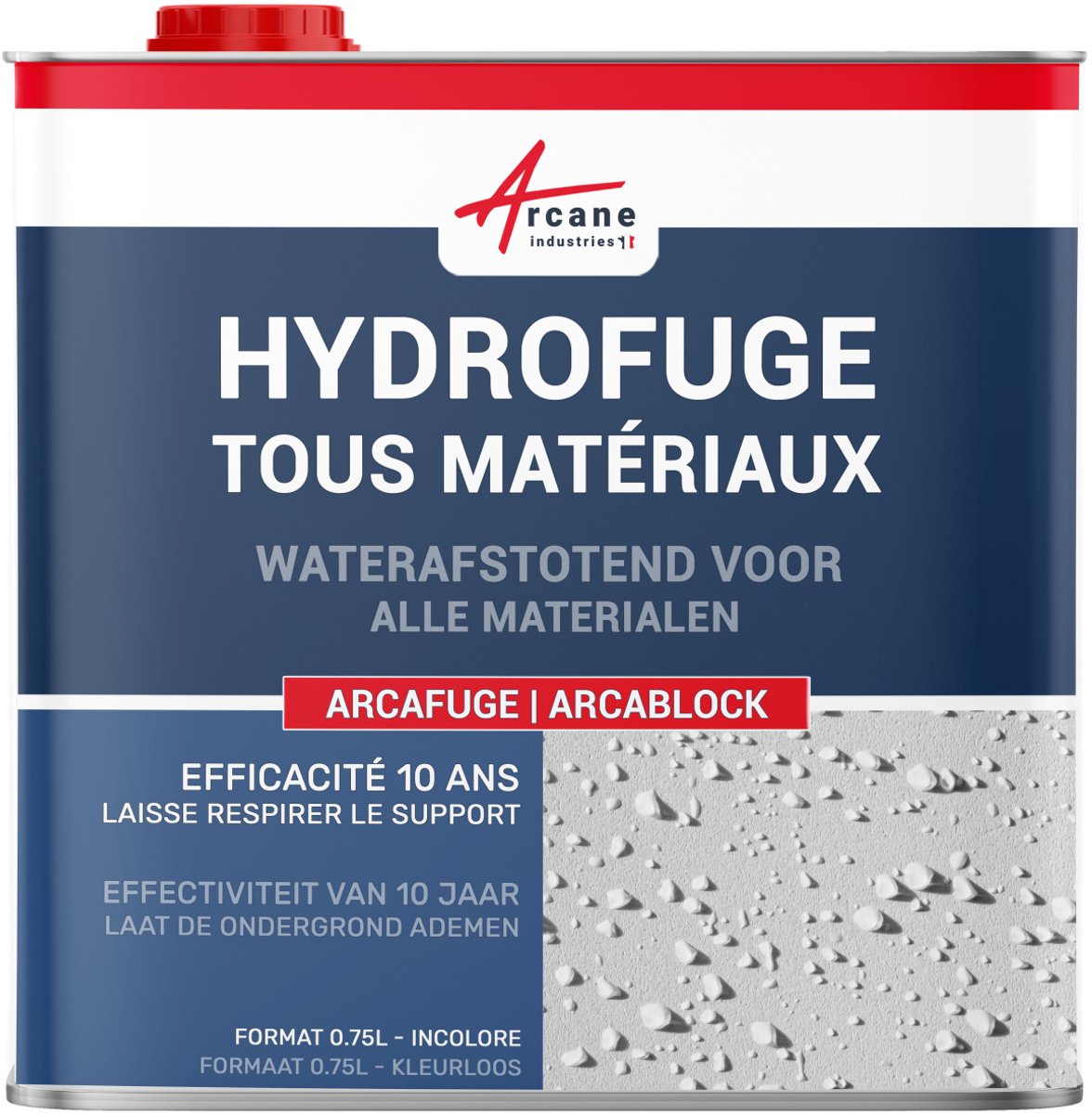 Waterafstotend product voor dak, gevel poreuze materialen: ARCABLOCK