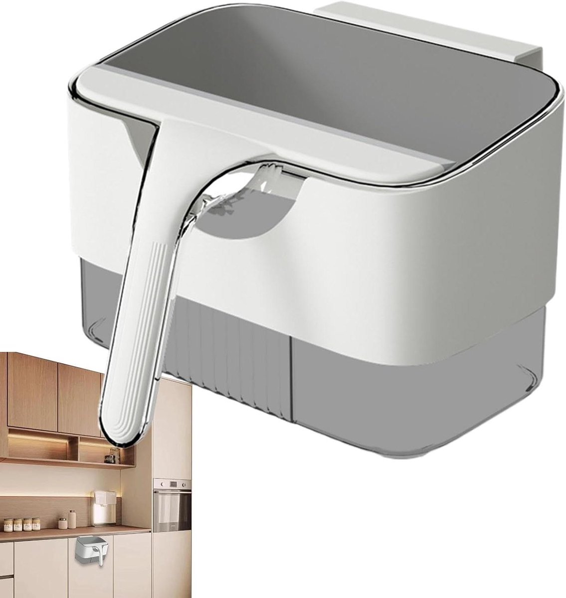 Keuken Compostbak - Voedselafvalcontainer Aanrecht - Afval Beheren - Ruimtebesparend Ontwerp - 35 x 25 x 22 cm - Grijs