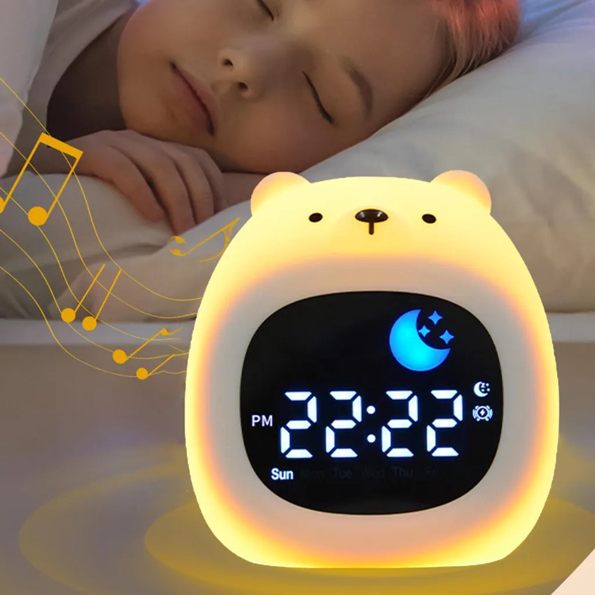 Schattig siliconen beertje nachtlampje, LED-kleurverandering, USB oplaadbaar, timer, 7 dimbare kleuren, slaaphulp, nachtlampje voor de slaapkamer.