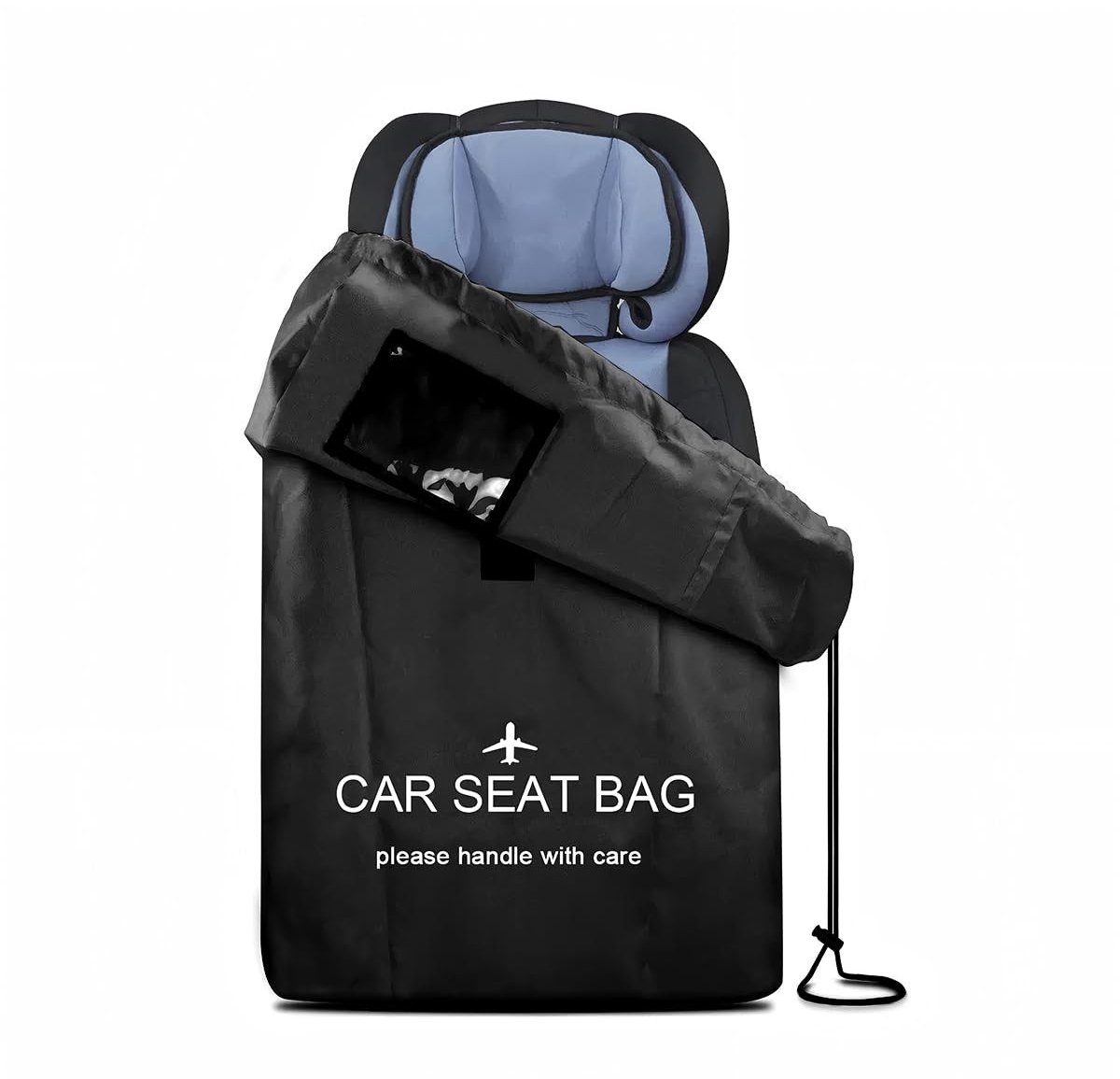 Omgoods- Autostoel Reistas Universele Maat - Bescherming - Ergonomisch - Verstelbare Rugzakriemen - Zwart - 300D Oxford-doek - Bagage