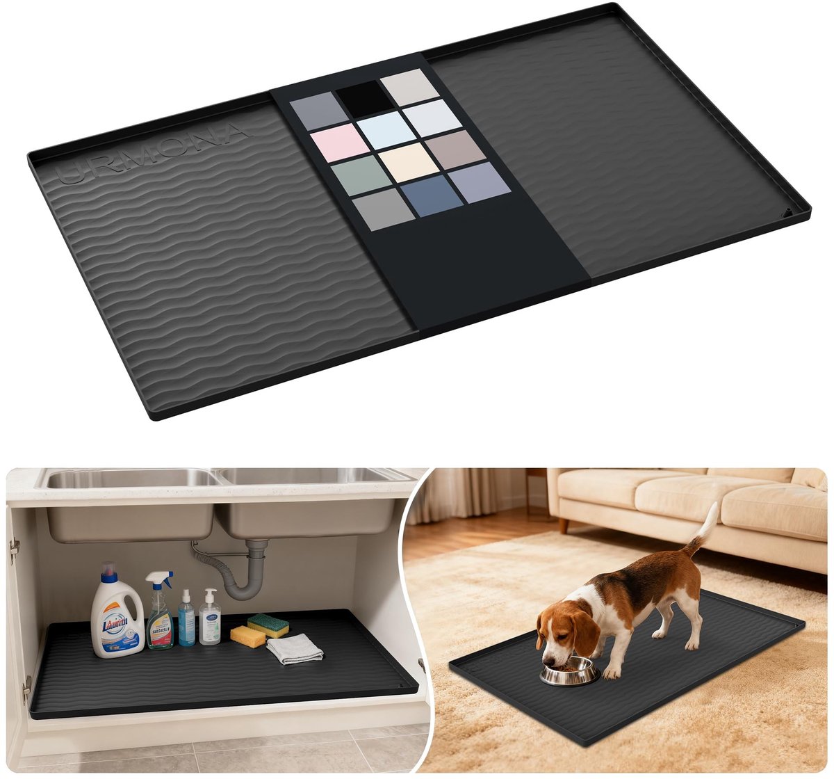 Omgoods - Waterdichte Silicone Mat voor Onder de Wastafel (Zwart)