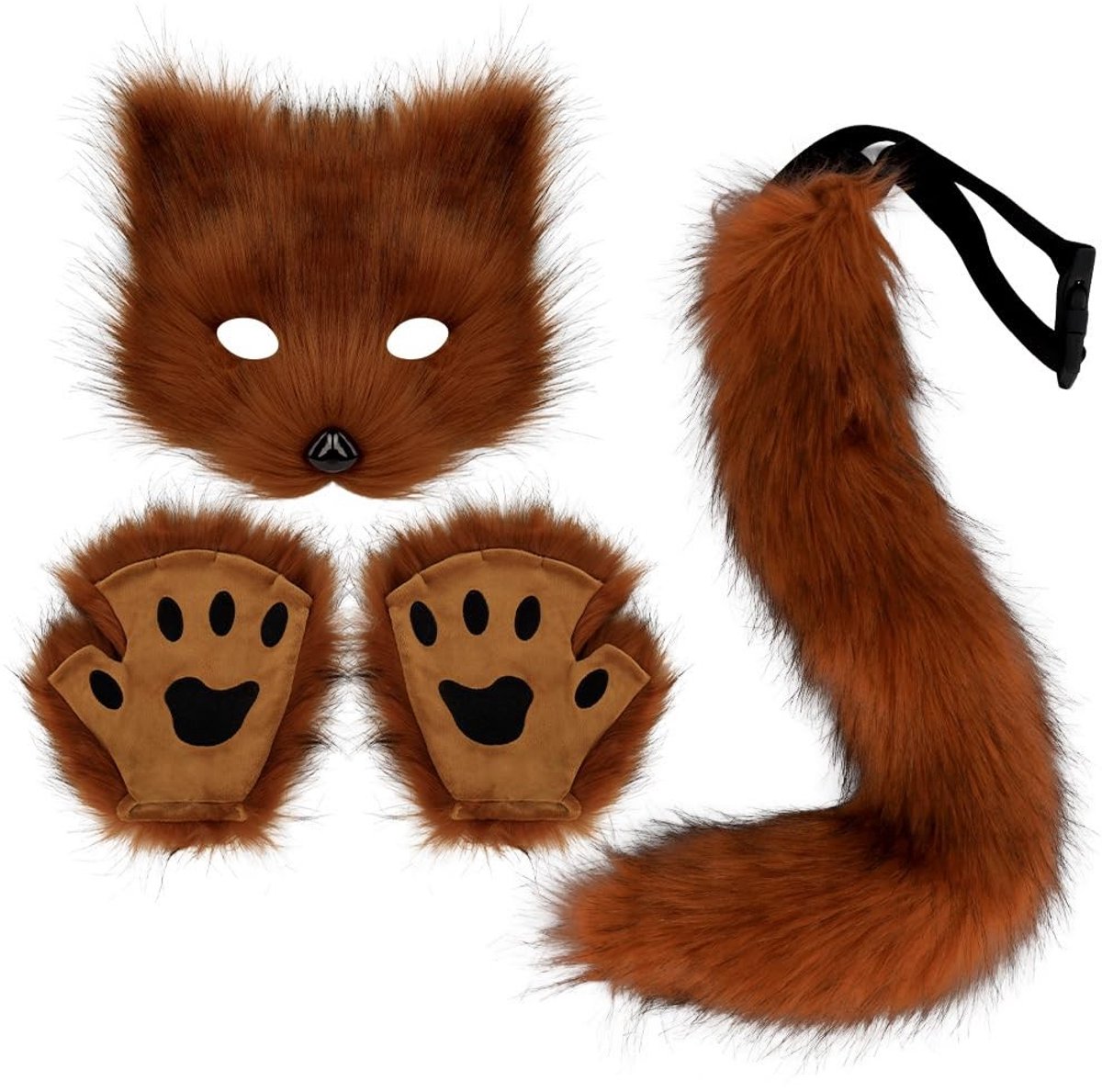 Omgoods - Dieren Cosplay Set met Pootjes en Masker voor Feestjes