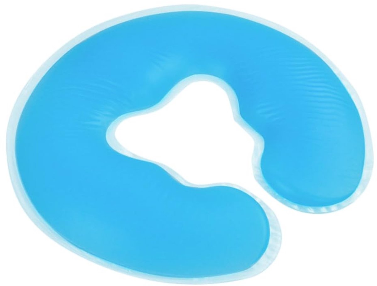 Omgoods - Siliconen U-vormig Spa Gezichtskussen - Blauw, 31 x 26 cm