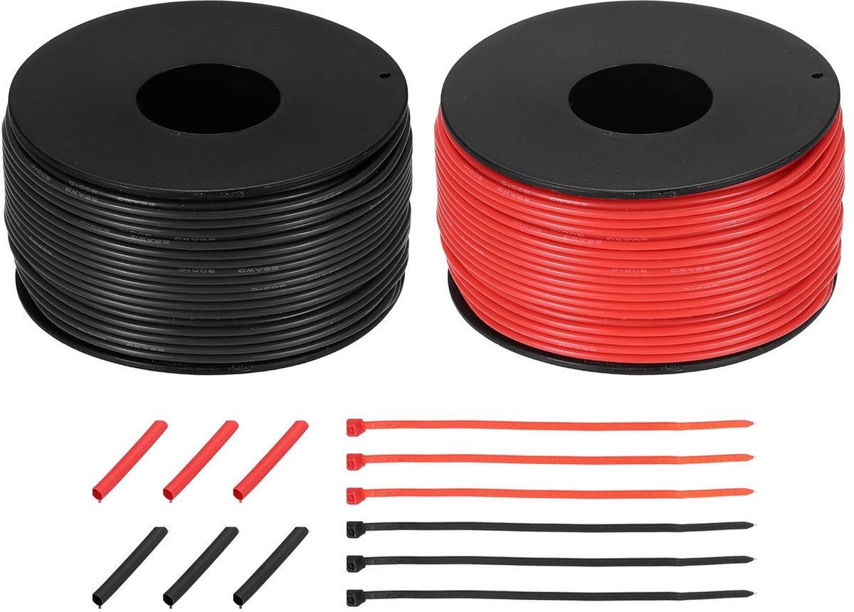 Omgoods - 2 Stuks 26 AWG Siliconen Elektrische Kabel met Klemmen