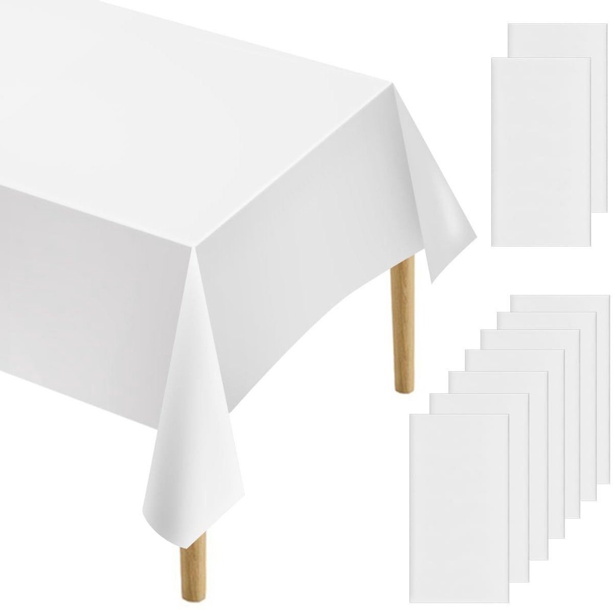 Omgoods - Set van 10 Witte Tafelkleedjes 183 x 137 cm
