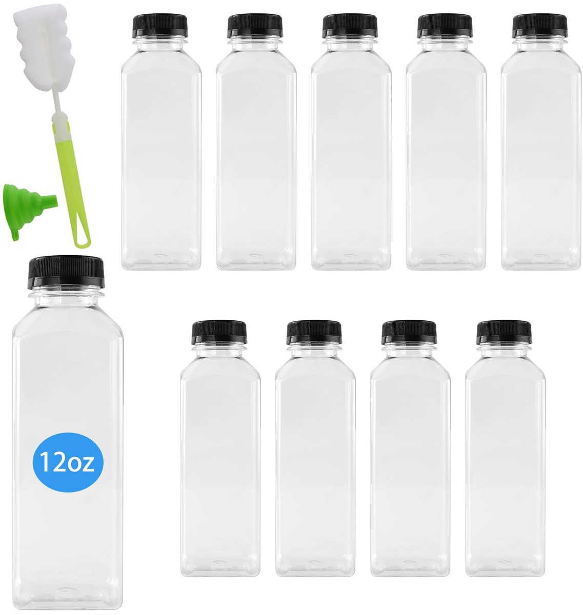 Omgoods - Set van 20 Plastic Sapflesjes 500ml met Deksel