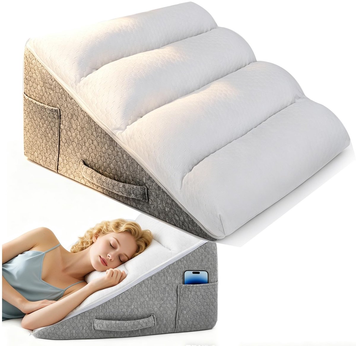 Omgoods - 2-in-1 Ergonomische Wedge Kussen voor Bed en Bank
