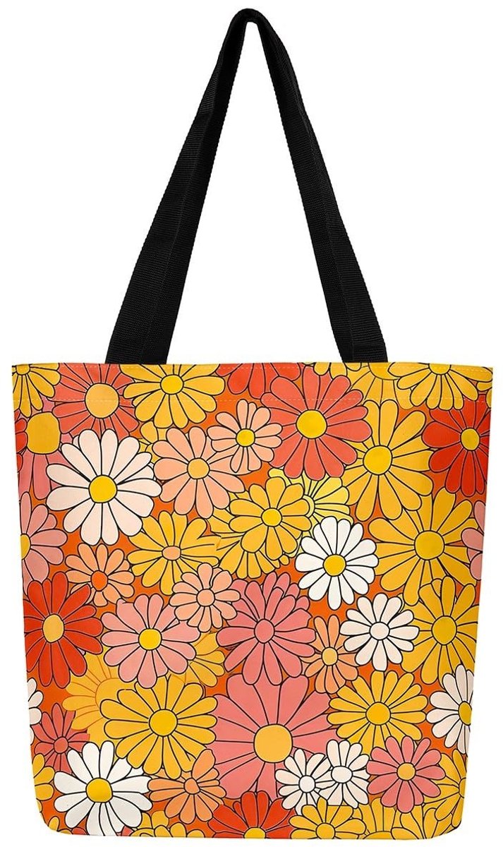 Omgoods - Retro Hippie Canvas Tote Bag voor Dames