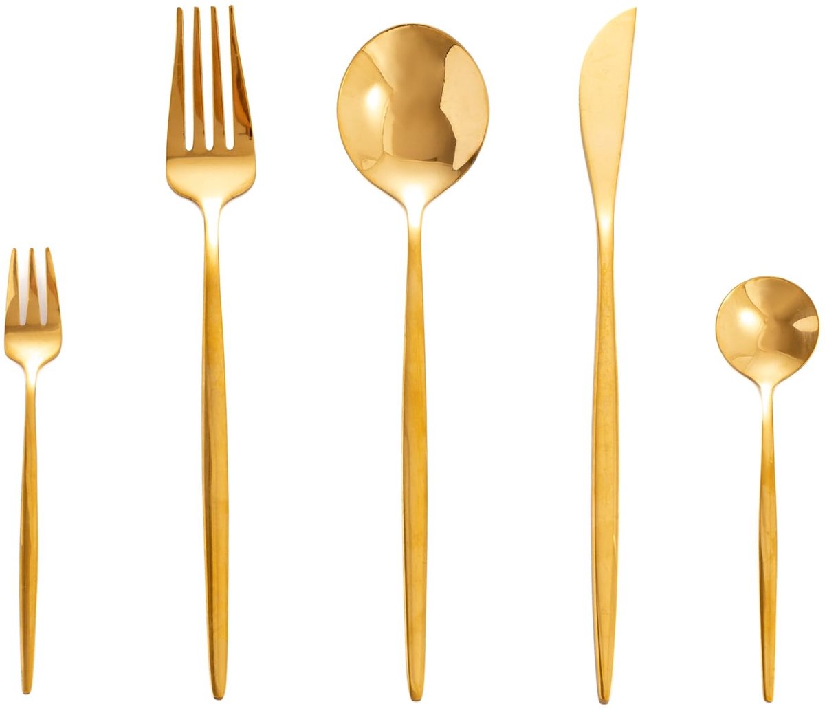 Omgoods - 60-delige Gouden Bestekset voor 12 Personen