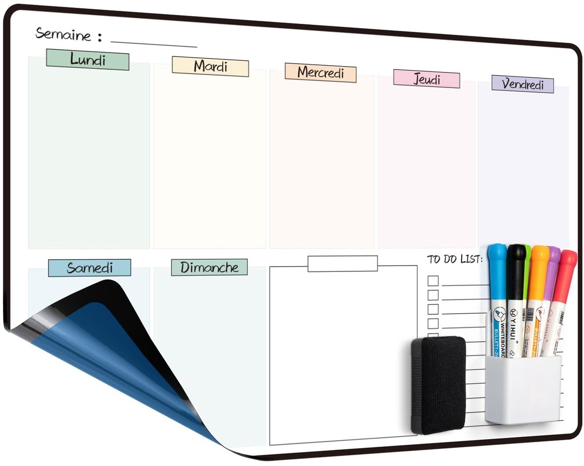 Omgoods - Franse Whiteboard Weekplanner + To Do Frame - Zelfklevend