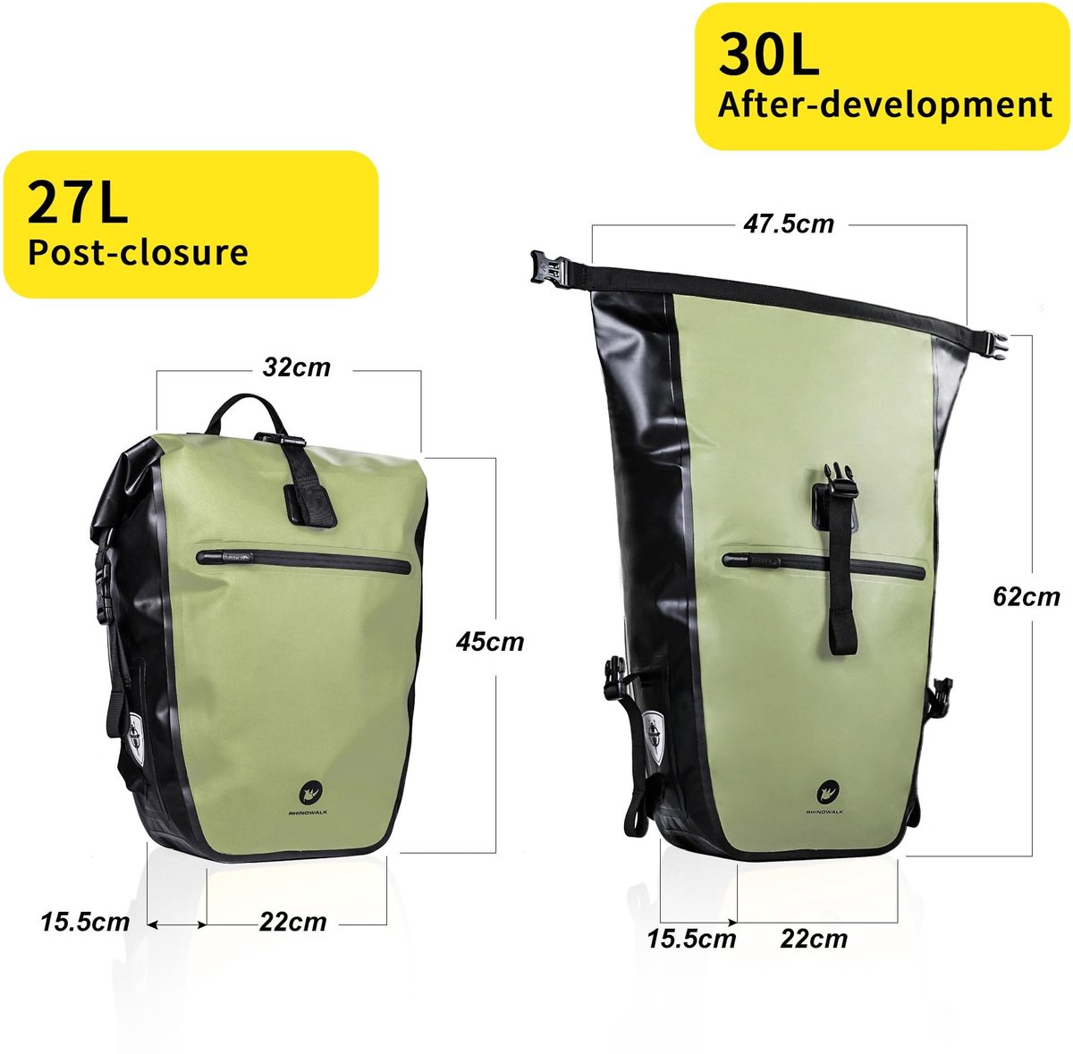 Omgoods - 100% Waterdichte Fietstas voor Pannier Rack