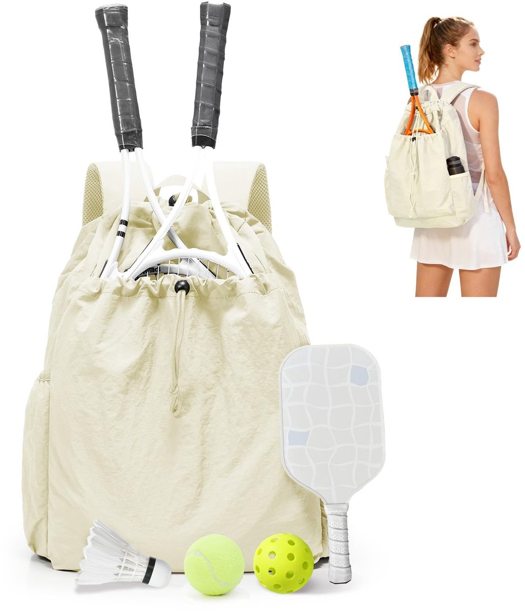Omgoods- Tennisrugzak Grote Opbergcapaciteit - Geschikt voor 1/2 Rackets - Elastisch Vak - Waterflesvak - Unisex Sporttas - Afmetingen 33x17x51 cm
