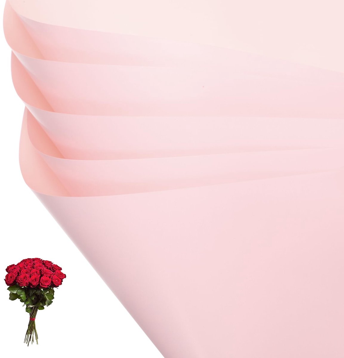 Omgoods - 20 Vellen Dubbelzijdig Waterproof Bouquet Papier in Dieproze