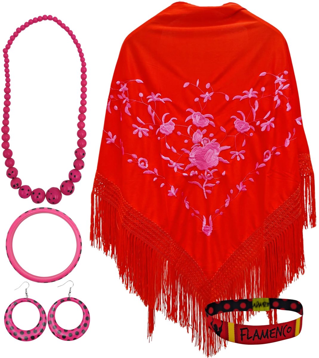 Omgoods - Sjaal met Bloemenborduursel en Accessoires