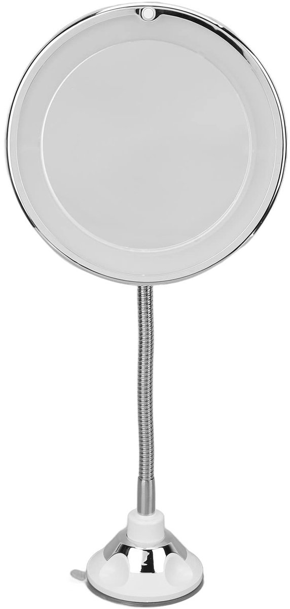Omgoods - Verstelbare Make-up Spiegel met LED Verlichting - 10-voudige Vergroting en Zuignapmontage