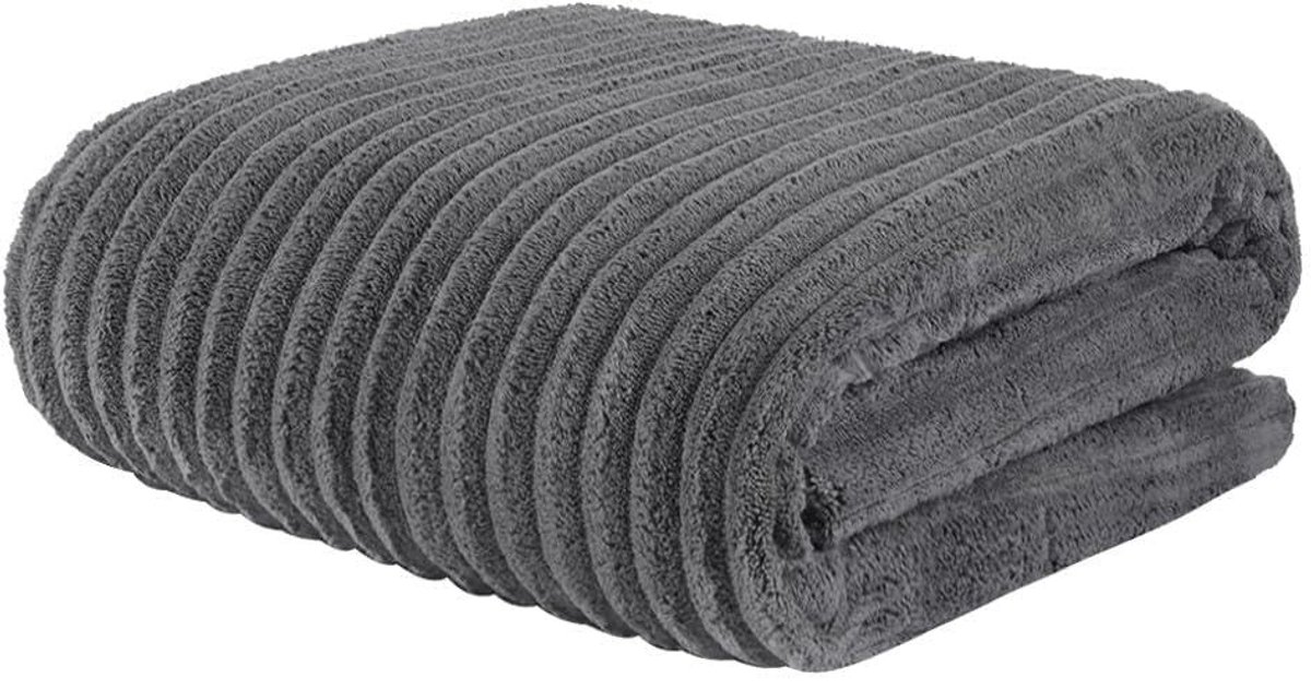 Omgoods - Extra Grote Microfiber Badhanddoek 90x180cm in Donkergrijs