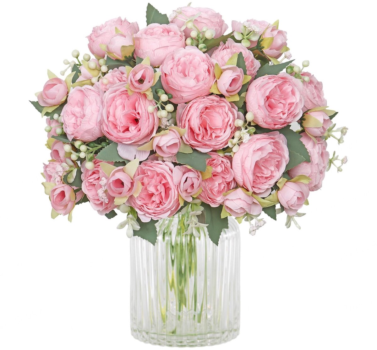 Omgoods - Kunstbloemen Boeket van 4 Stuks in Lichtroze
