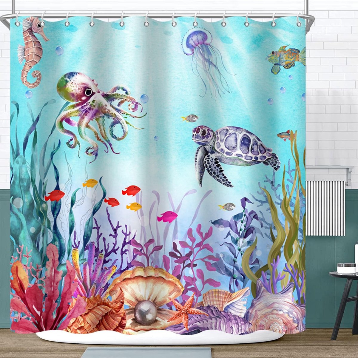 Omgoods - Douchegordijn Nautisch Thema - Waterdicht en Schimmelbestendig 180 x 200 cm