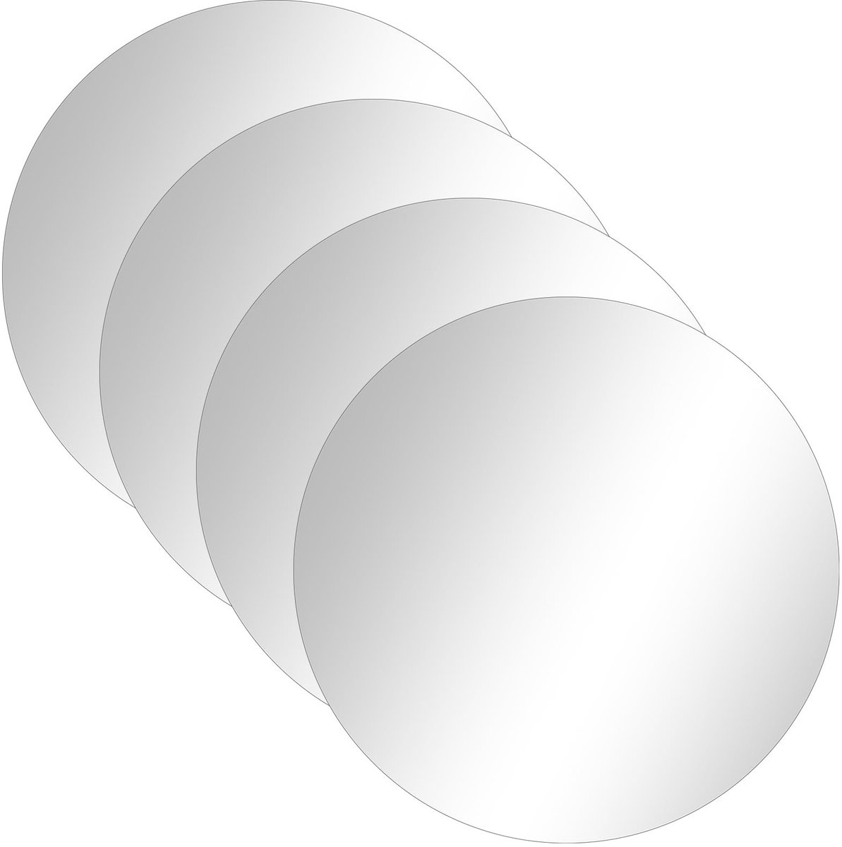 Omgoods - Set van 4 Ronde Zelfklevende Acryl Spiegels van 30 cm