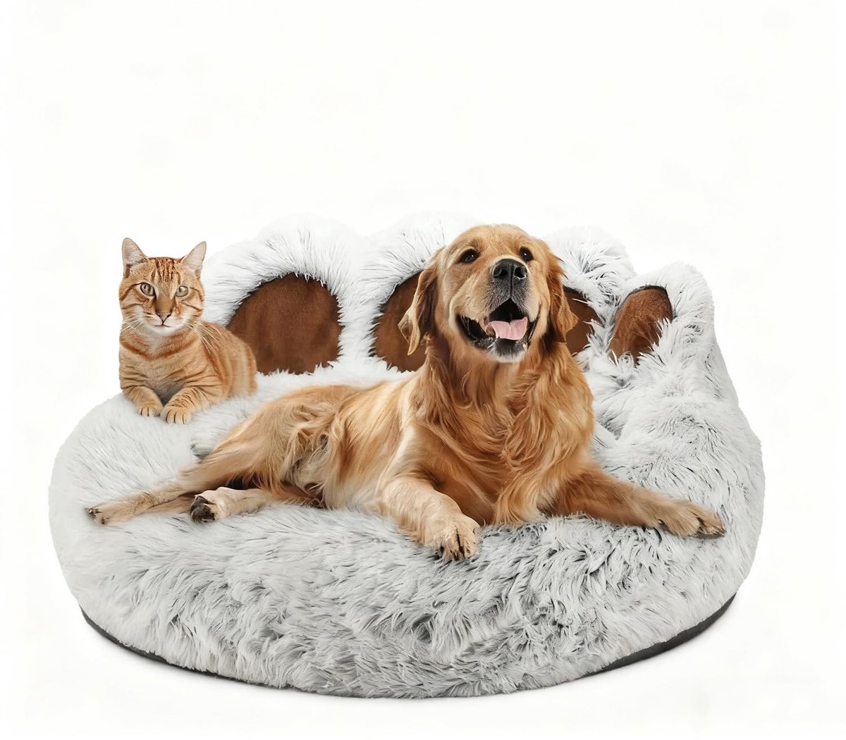 Omgoods - Fluffy Dierenbed voor Honden en Katten, 50 cm Ø