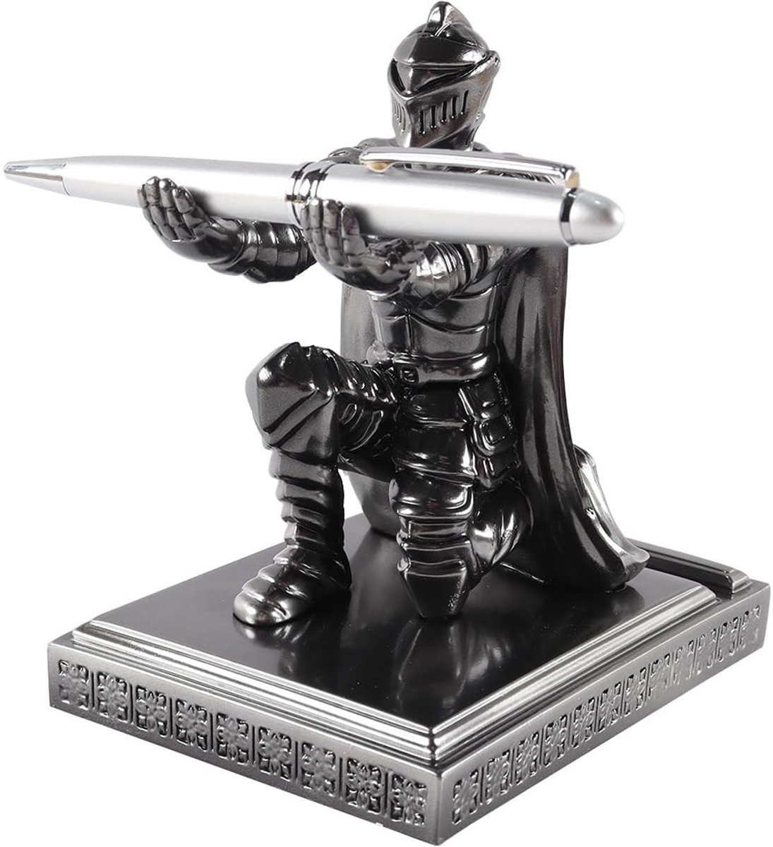 Omgoods - Ridder Pen Houder Hars - Middeleeuwse Armor Stijl voor Kantoor en Decoratie