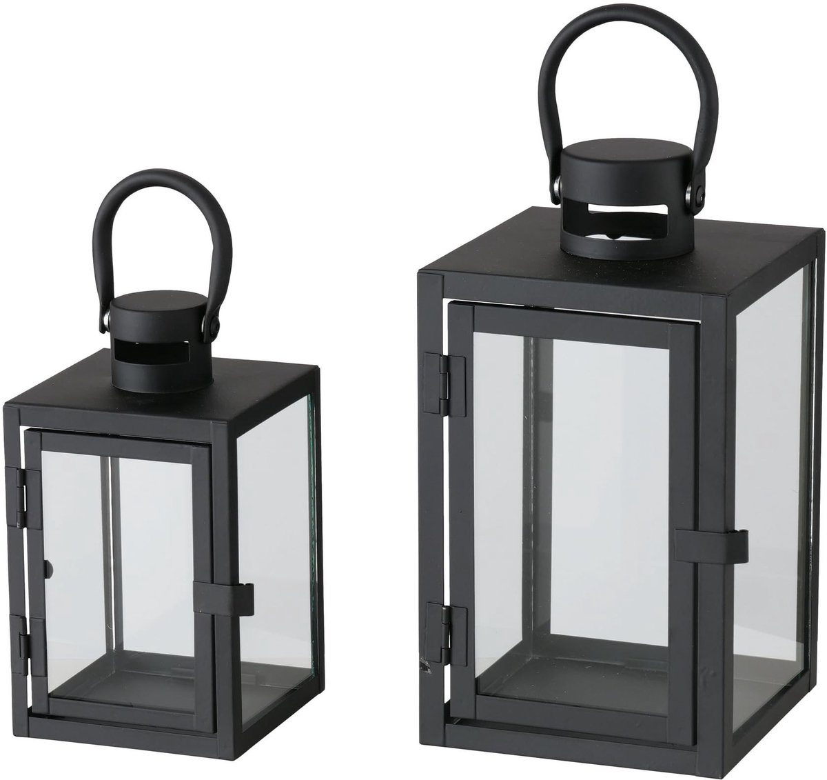 Omgoods - Set van 2 Decoratieve Lantaarns in Zwart