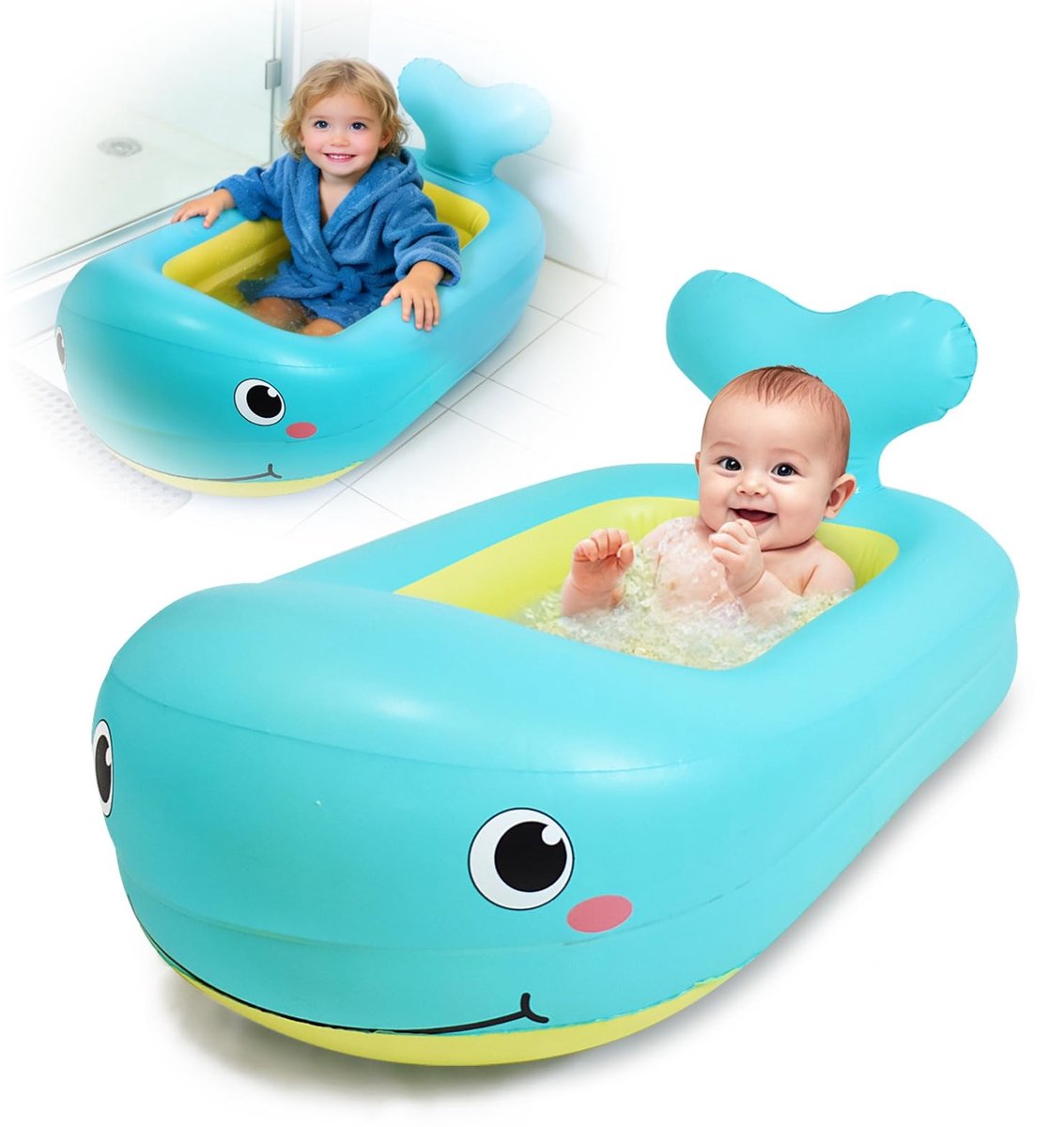 Omgoods - Opvouwbaar Babybad in Walvis Vorm voor Thuis en Op Reis