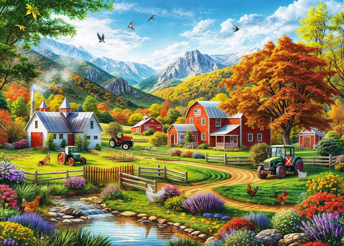 Omgoods - Puzzel van 1000 Stukken voor Volwassenen, Educatief Spel Landschap