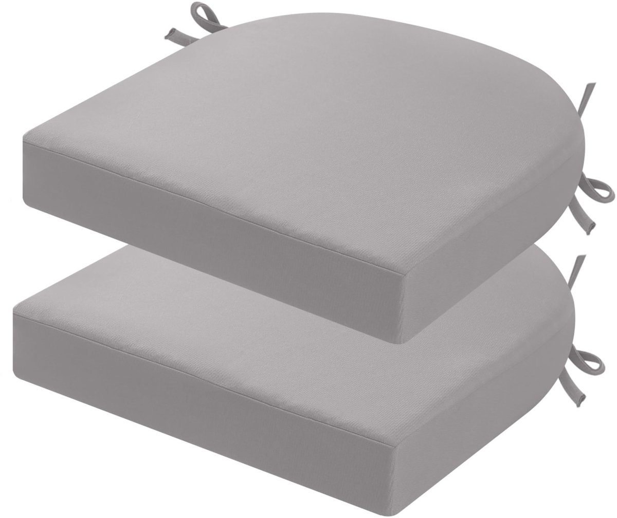 Omgoods - Set van 2 Waterdichte Tuinstoelkussens 50x50 cm, Grijs